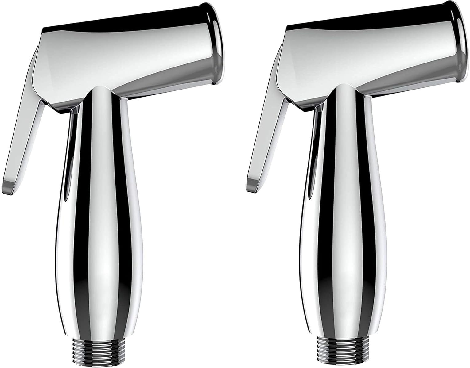 KURIC ABS Shattaf Handheld Health Faucet, Bidet Sprayer for Toilet - Hand Jet Spray Head, Flush Gun, Chrome - Pack of 2