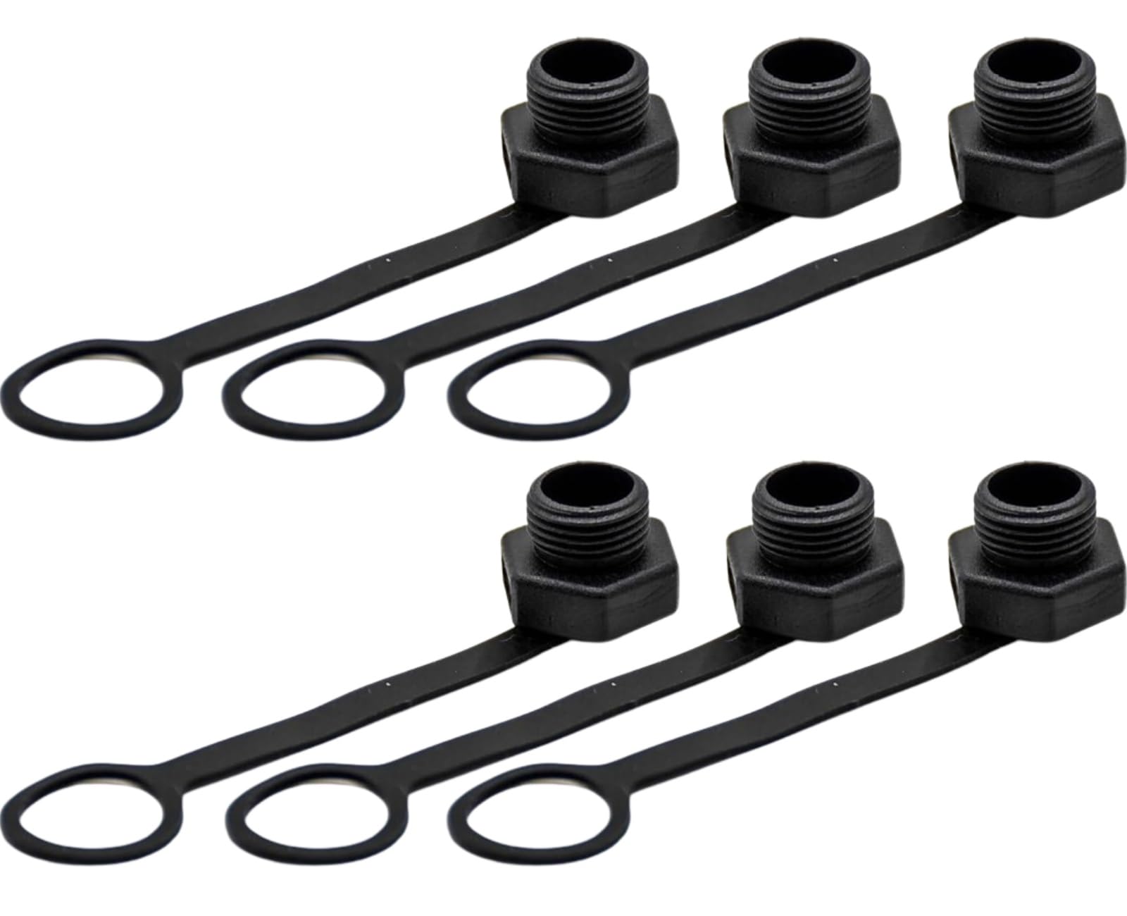 6PCS M12 Connector Dust Cover, M12 Socket Panel Mount Dust Thread Cap Plastic Screw Caps, Screw Waterproof Lid Plug Protection Cap for Panel-Mount Sockets (for Female)