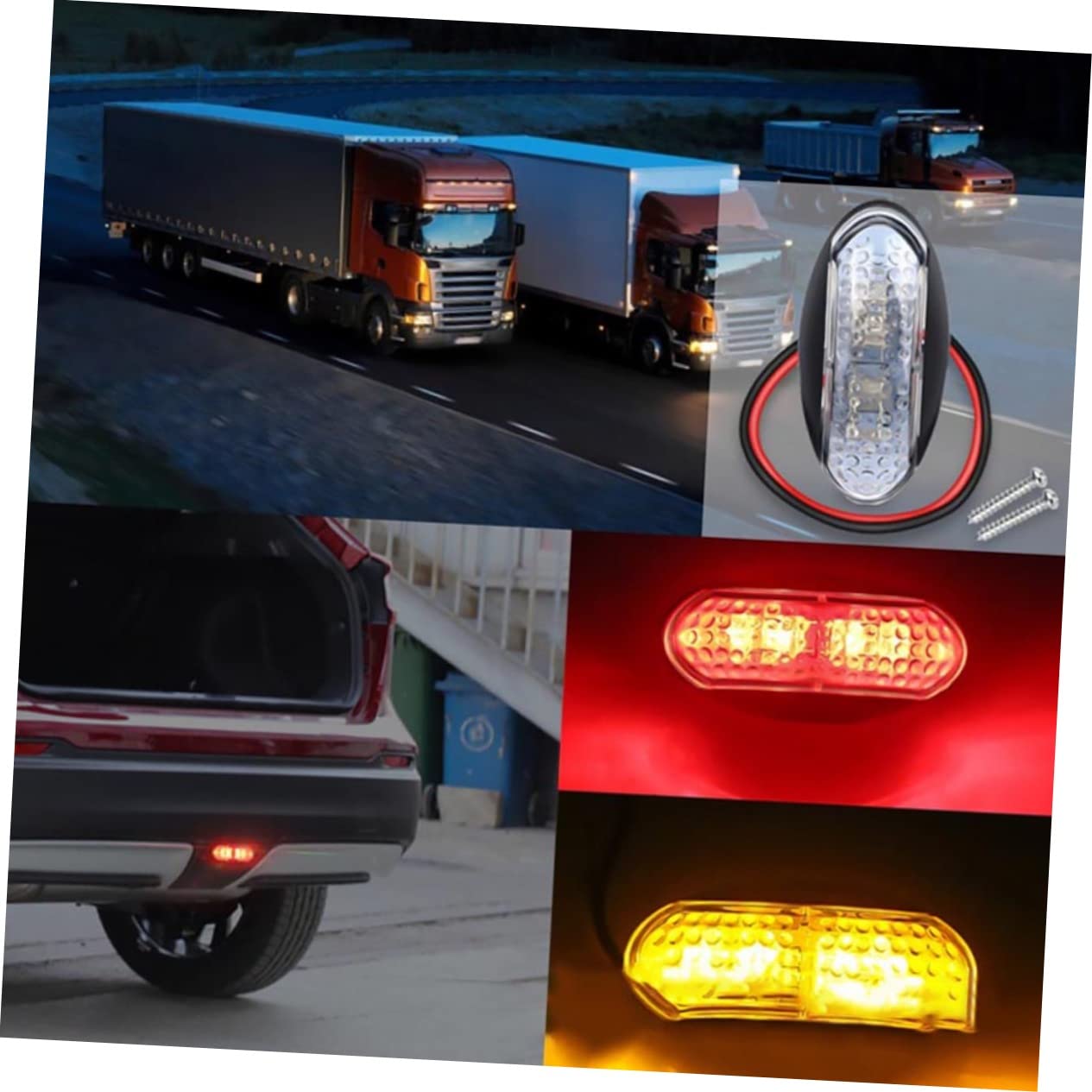 ULTECHNOVO 10piezas Luz De Marcador Led para Camiones Luz De Advertencia y Señalización para Remolques y Trailers