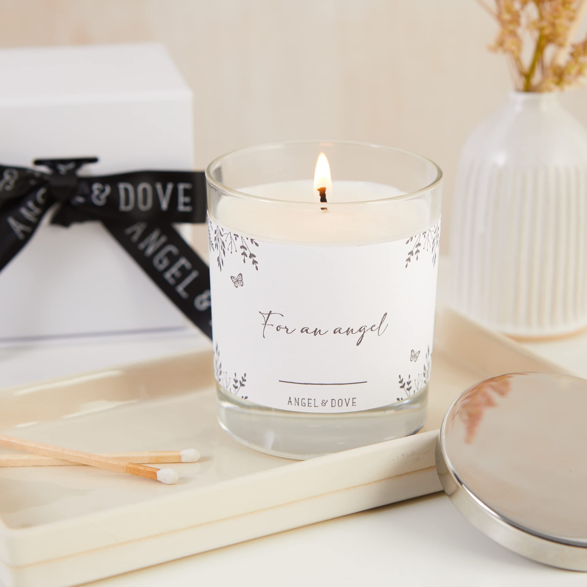 ANGEL & DOVE 'for an Angel' Remembrance Candle Sympathy Gift with Lid & Gift Box