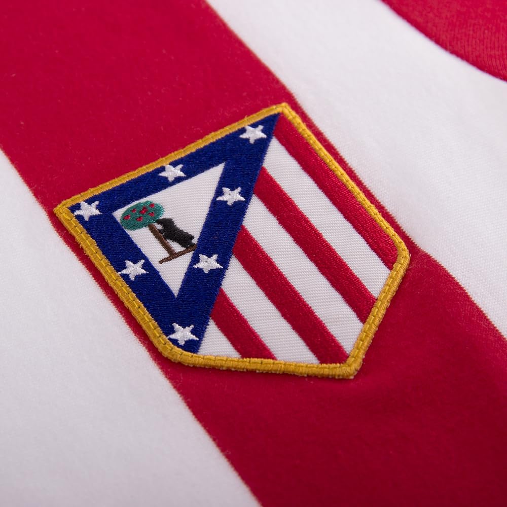 Copa - Camiseta de Fútbol - Hombre - Atletico Madrid 1985/86 - Retro - Manga Corta - Rojo/Blanco - 100% algodón