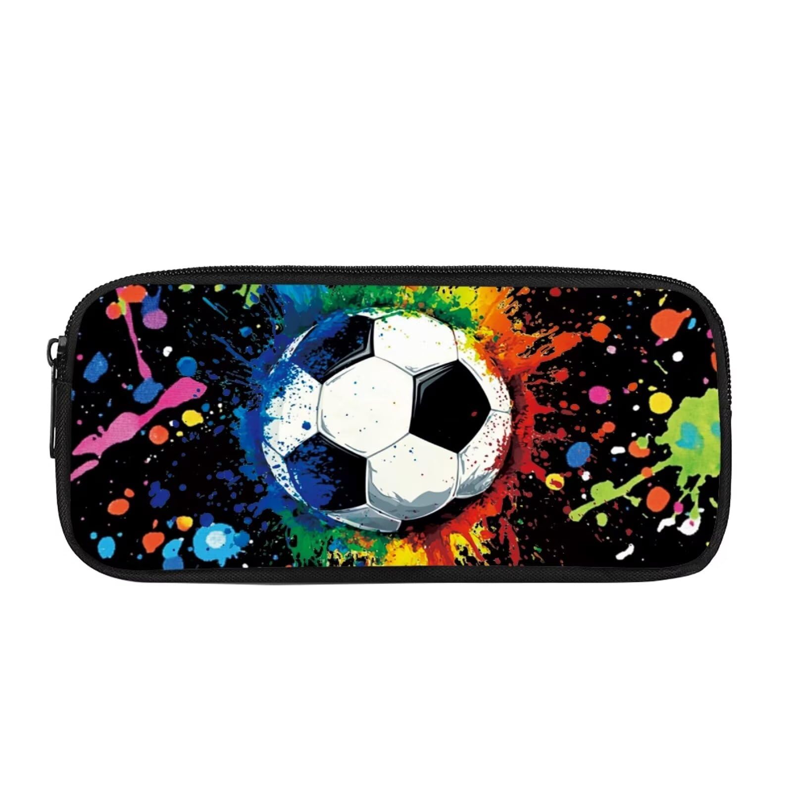 chaqlin Football Pencil Case for Boys Preschool, Dazzle Pencil Pen Pouch Bag School College Office Organizer Pencil Bag Desk Organizer for School Supplies — image 1