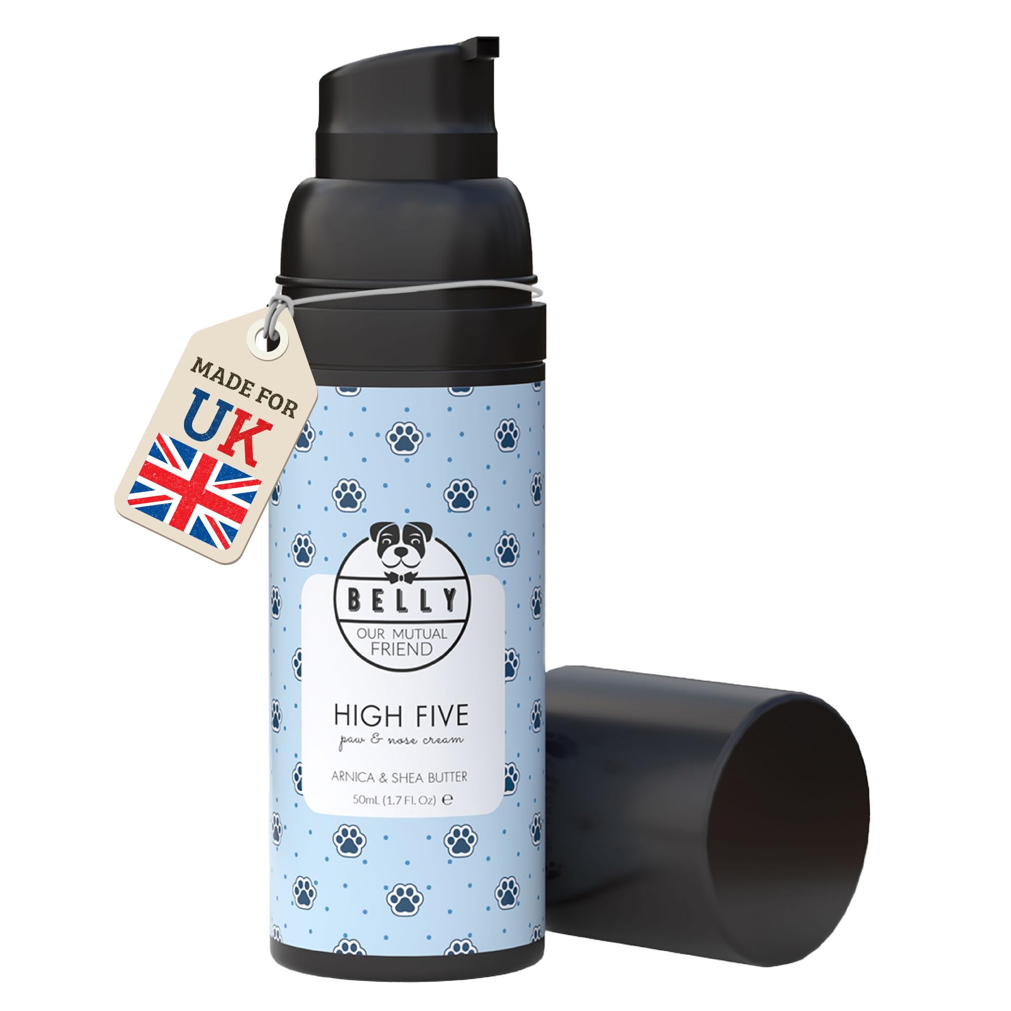 Belly® Dog Paw Balm - Natural, Lick Safe & Unscented Moisturiser for Cracked Paws, Dry Noses, Elbows & Ears - All Season Protection from Snow, Salt, Heat & Rough Surfaces - Dog & Cat Paw Balm,50g