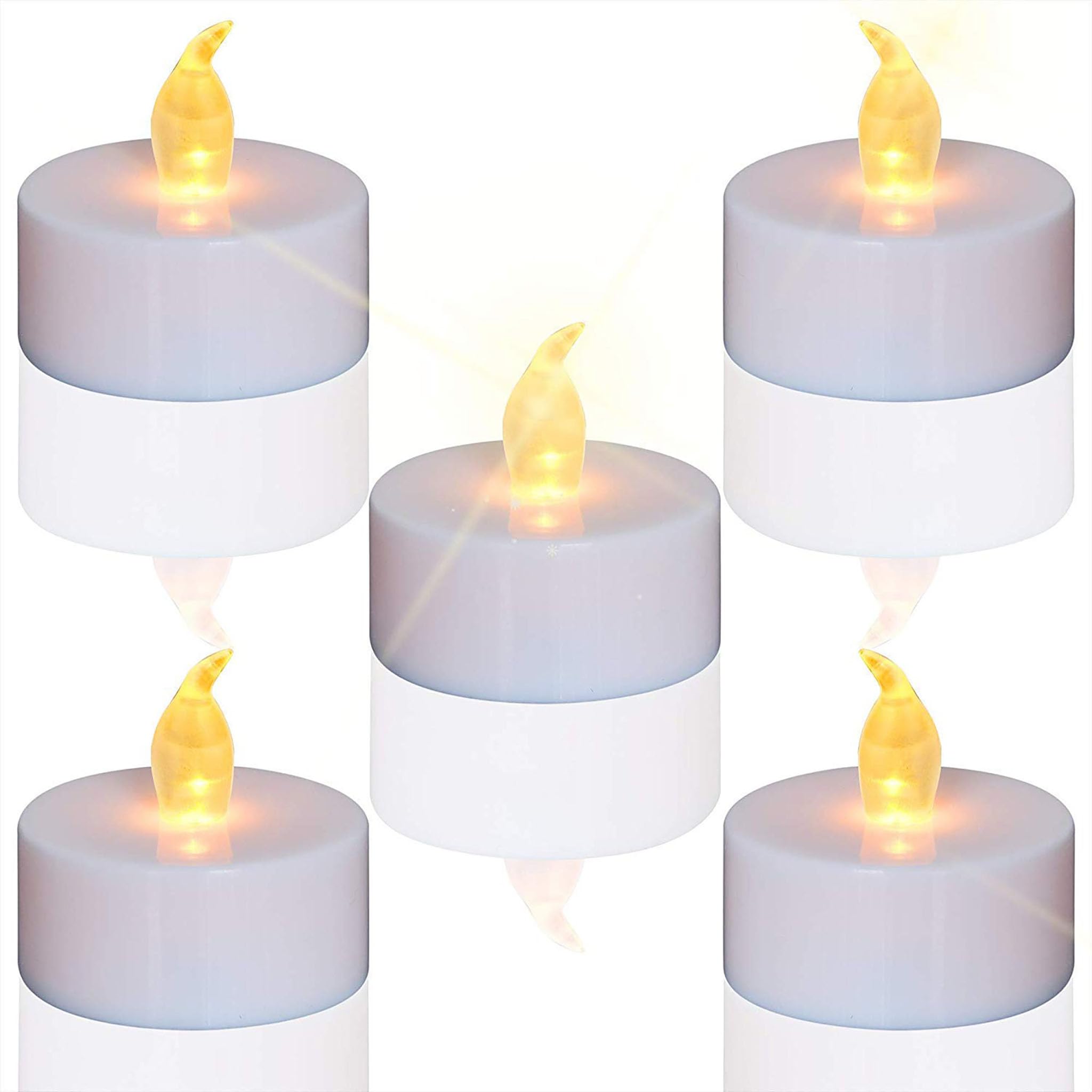Teecoo Warm Yellow Tea Lights Led Candles:battery Operated Candle Flameless Candles Flameless Flickering Electric Tea Lights Decoration For Party Halloween Festivals Weddings Etc