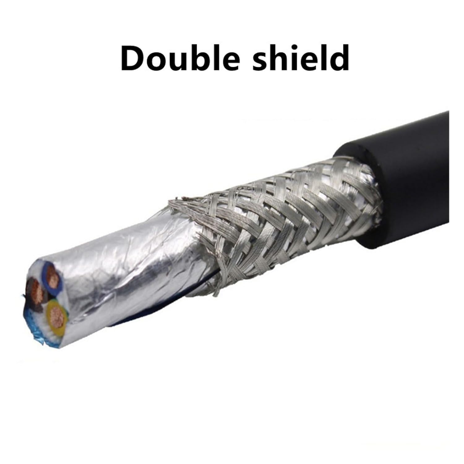 High Flexible Shielded Drag Chain Cable TRVVP 2-40core 26-11AWG Folding Oil Resistant CNC Machine Tool Signal Control Cable Wire(10 cores,15 AWG 1 Meter)