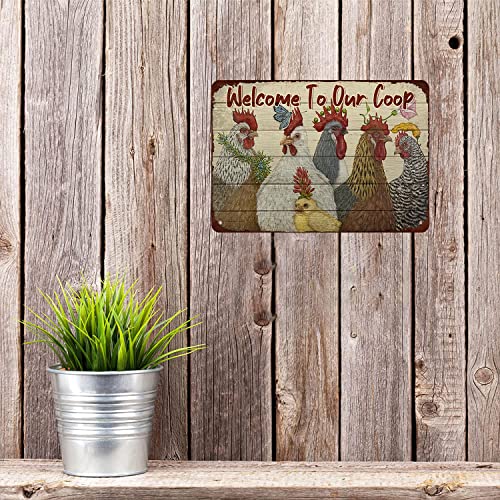 Lustiges Hühnerstall-Schild Flauschige Hütte Hühnerstall Schild Großes rustikales Landschild Hühner Hahn Bauernhof… – Bild 4