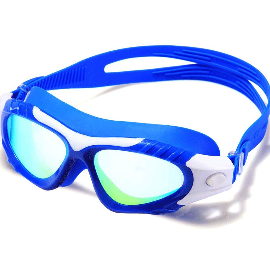 Flüssige Silikon-Schwimmbrille, kein Auslaufen, Anti-Beschlag-UV-Schutz, verspiegelt, Triathlon, mit Etui, für Damen, Herren, Jugendliche, Erwachsene