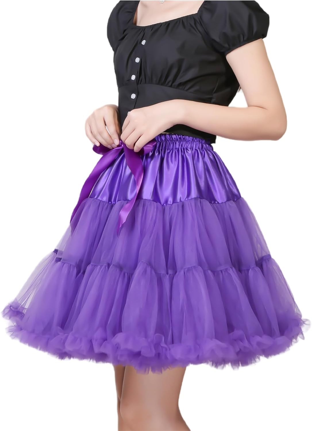 CHERRY LOVE Mid-Thigh Tutu Skirt Princess Puffy Skirt Both a Petticoat Slips