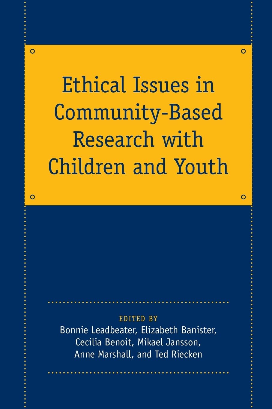 Ethical Issues in Community-Based Research with Children and Youth