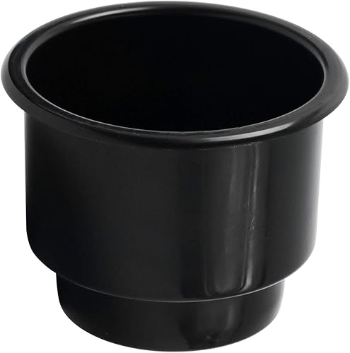 Miniatura 8 de NovelBee Soporte de plástico empotrado para bebidas con drenaje para barco, camión, automóvil, cámper, caravana, (negro, 10 unidades)