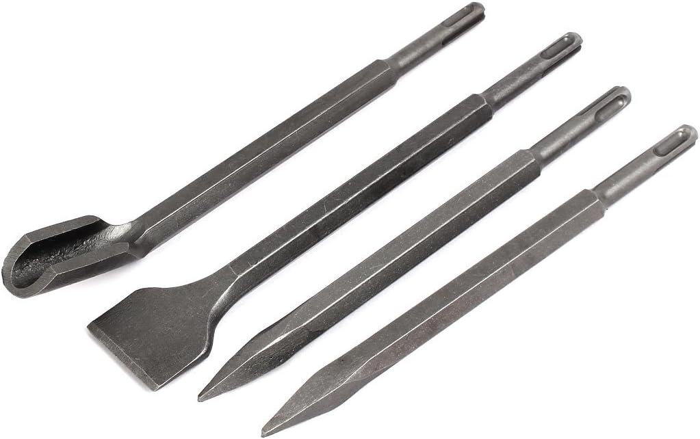 Round SDS Special Tool Plus Drill Hole 10" U-Shaped, Flat 9" Point Bit Concrete Chisel Set 4 in 1 Model:83as522qo14