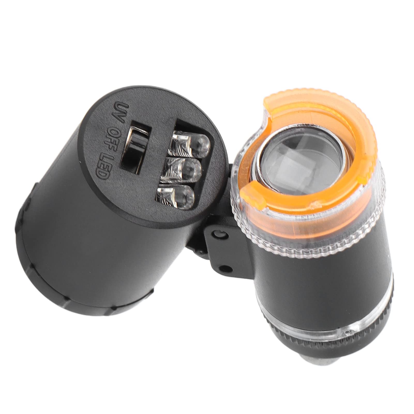Jelquix Portable 60X Magnification Jewelry Microscope Lightweight with for Hobbyists and Collectors (Black)