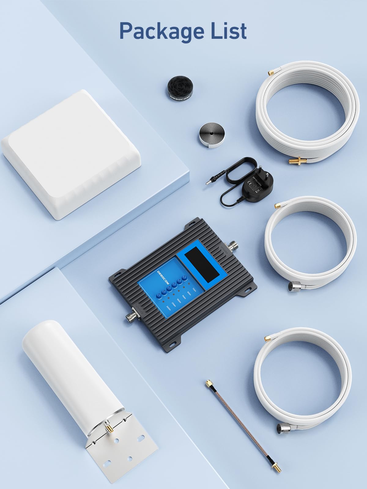 5G 4G LTE Amplificador de Cobertura Movil para Uso Doméstico Banda 28/20/8/3/1/7 Amplificador de Señal Movil con Repetidor Pantalla Táctil LCD Compatible con Todos Los Operadores Ogange Vodafo