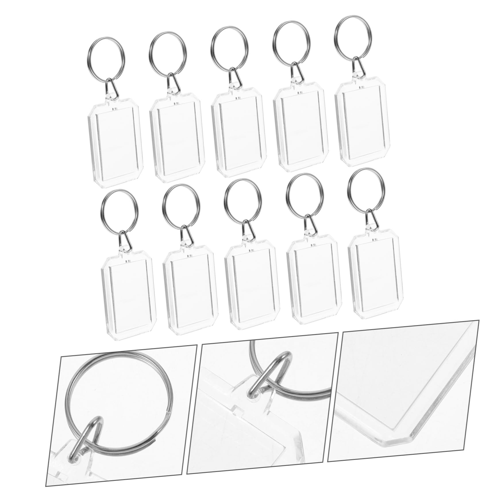 FOMIYES Schlüsselanhänger Rohlinge Diy Bilderrahmen Schlüsselanhänger Für Kreative Handtaschen Dekoration Tragbar Langlebig Transparent Für Designs