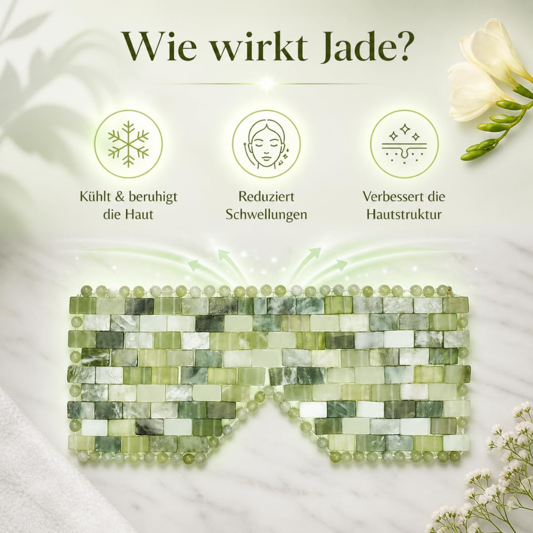CRYSTALLOVE Jade Gesichts- und Körpermaske – Kühlende Augenmaske gegen Schwellungen & Augenringe – Anti-Aging Beauty Tool für strahlende Haut & Entspannung – Für Damen & Herren