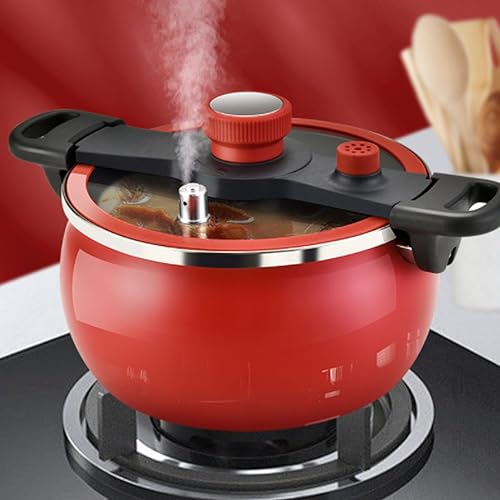 Miniatura 4 de Olla a presión de hierro fino, cocción rápida eficiente, diseño multifuncional, segura científica, capacidad de 7 litros, adecuada para inducción,