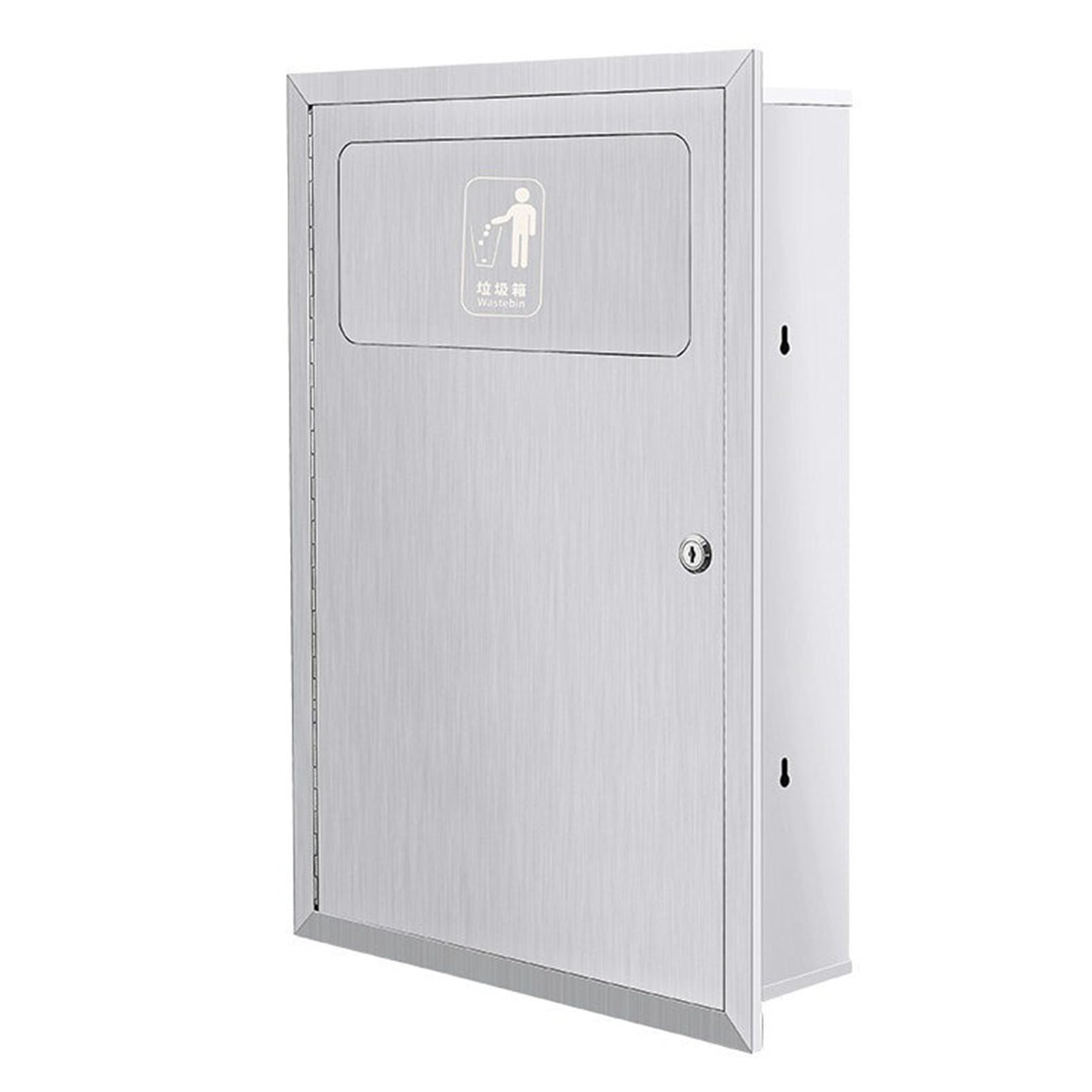Armoire à ordures cachée avec seau amovible pour intégration murale en inox
