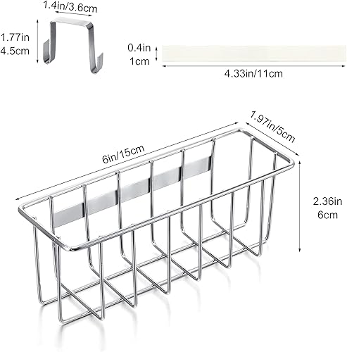 Miniatura 5 de Soporte de esponja de 2 piezas, organizador de fregadero de cocina, cesta organizadora de fregadero de metal, para fregador, jabón, toalla, cepillo,