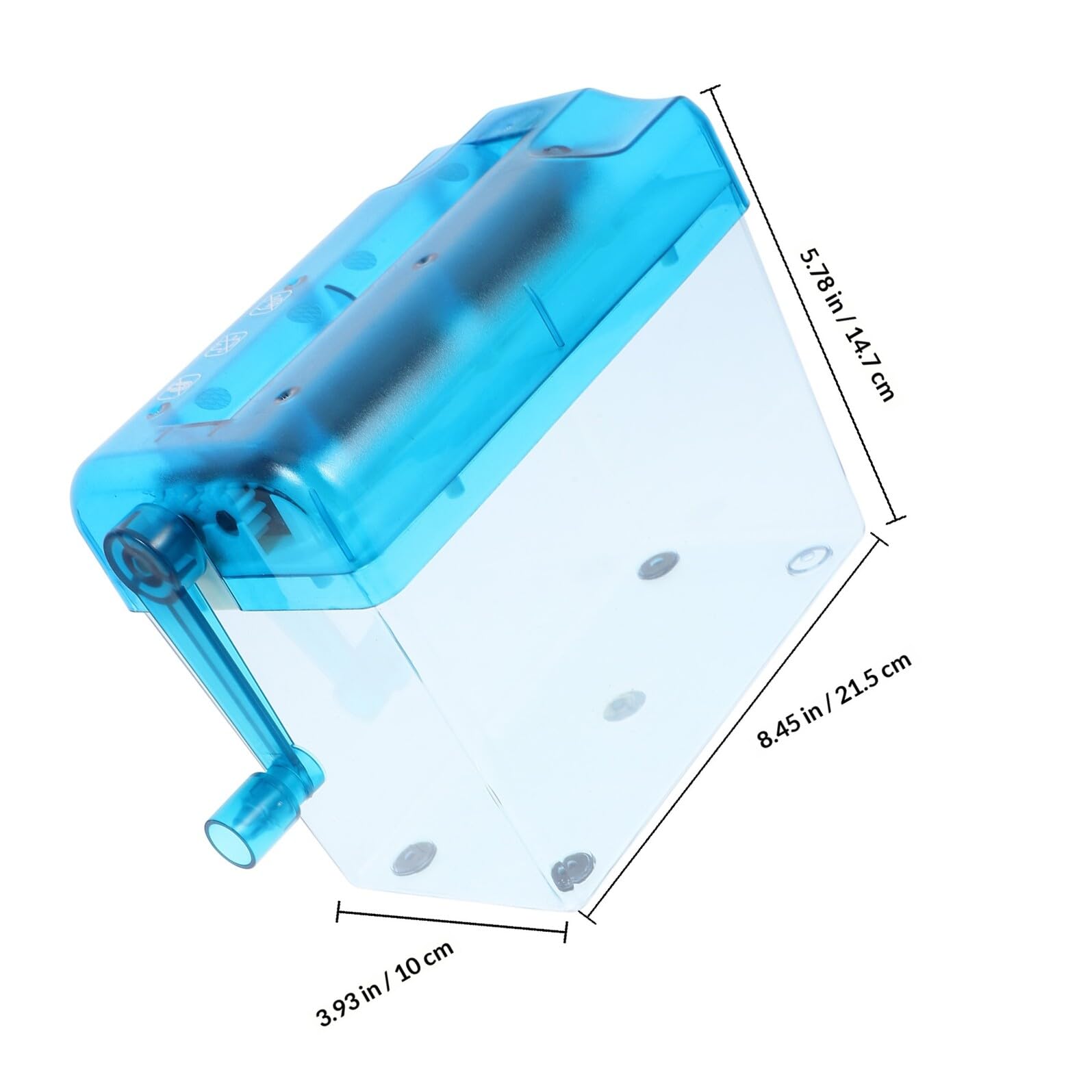 CLISPEED Destructeur Manuel de Papier Portable Bleu, Broyeur de Documents Compact en Abs et Acier Inoxydable, Accessoire Pratique pour Bureau et Maison