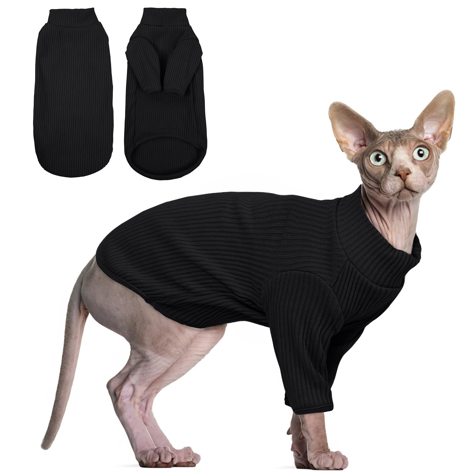 Cat Clothes, Sphynx Cat Clothing, Sphynx Cat Jumper, Cat Clothes For Cats Only, Hairless Cat Jumper, Breathable Cat Pyjamas, Warm Cat Coat, Cat Sweater, Cat Vest For Sphynx, Devon Rex-M — view 9