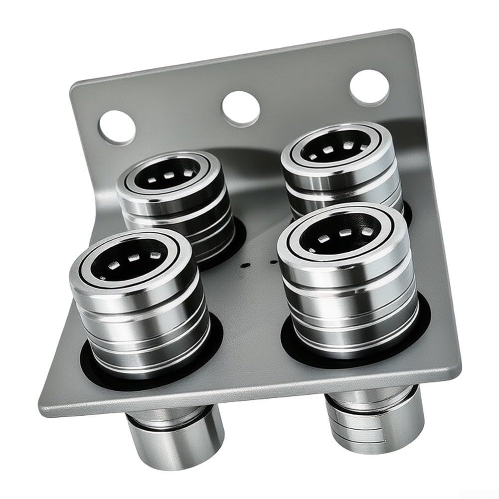Idraulico per attacco rapido 1/2" ISO 5675 Giunto idraulico in ottone zincato 5/8" agricoltura trattore set frizione 4 vie per siringhe e seghe Resistente alla pressione fino a 3600 PSI idraulico