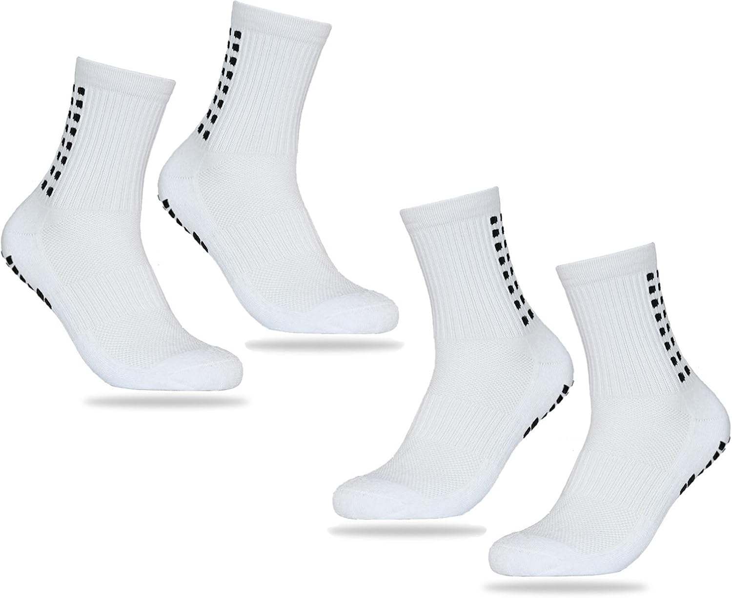 Mystiqut 2 Pairs Grip Socks Football White Grip Socks Basketball Socks