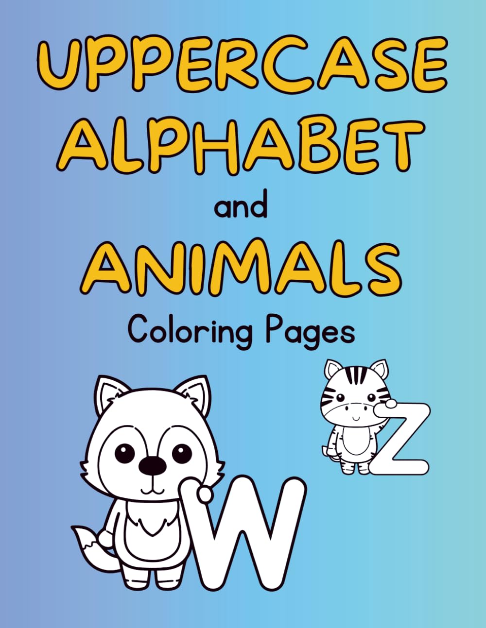 Uppercase Alphabet and Animals - Coloring Pages: Fun Learning with Letters and Animals!