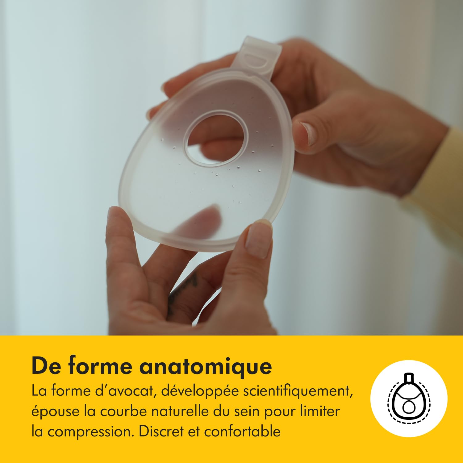 Medela collecteur de lait maternel In-bra, étanche et facile à porter, avec bouchon souple, forme anatomique, sans BPA, facile à nettoyer et lavable au lave-vaisselle, capacité de 30 ml