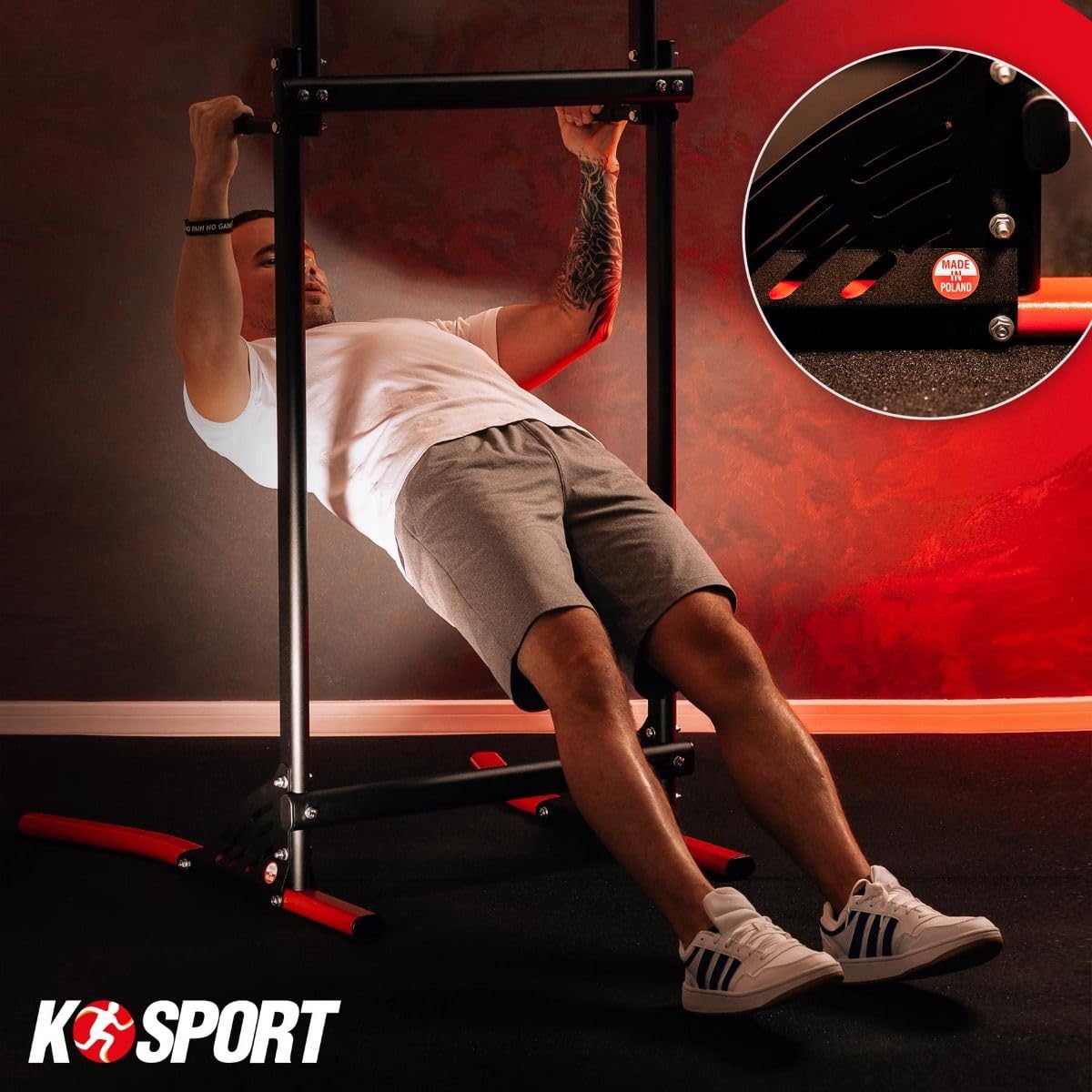 K-Sport: Power Tower Attrezzatura per il fitness | Barra per trazioni autoportante | Torre di forza multifunzionale fino a 150 kg | Torre per il fitness | Power Rack per palestra domestica |