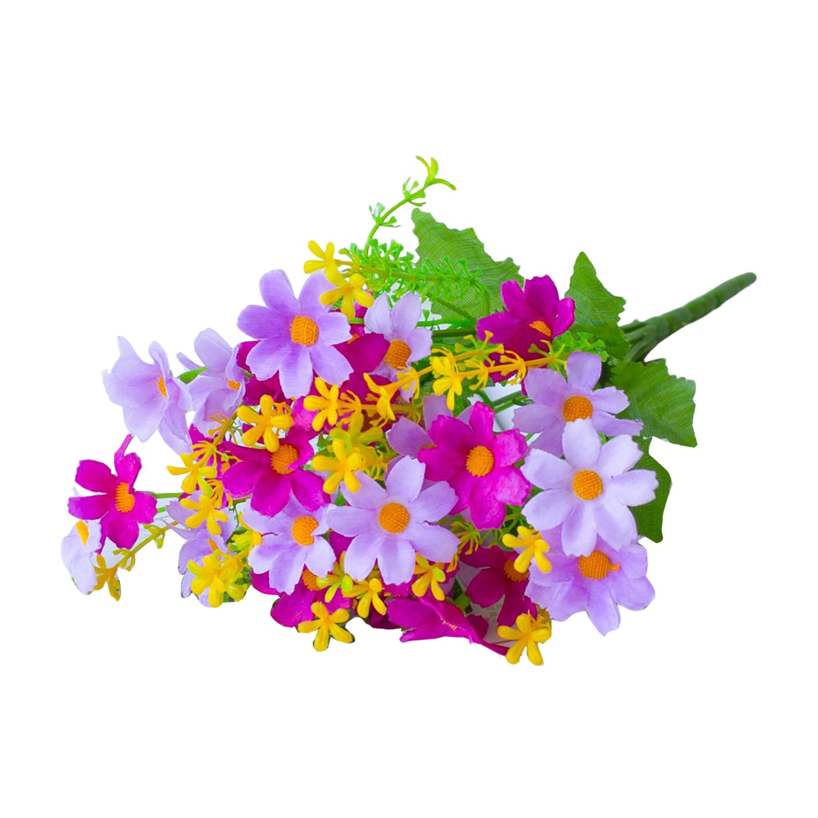 Worparsen Light Purple 28 Head Artificial Silk Daisy Flowers,10 Colors Fake Flowers For Outdoor And Indoor, Decorative Artificial Flowers In Vase, Faux Plastic Uv Resistant Flowers For Graves And Garden (Light Purple)