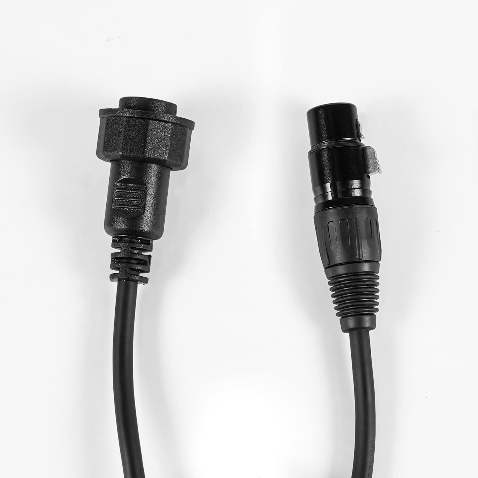 3Pin Waterproof Outdoor Stage Par Lights Link DMX Output Extension Cable Connector 39.3inches, Black with Metal Snap