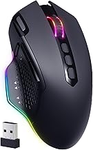 WEEMSBOX Wireless Gaming Mouse, Rechargeable USB Gaming Mice with 9 RGB Lighting Effects Up to 10000 DPI, 10 Programmable Buttons Fire Button for Windows/PC/Mac/Laptop Gamer