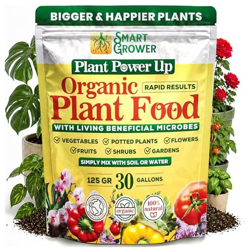 Organic Plant Food with Beneficial Microbes, Fast Acting Vegan Fertilizer for Vegetable Garden, Outdoor & Indoor Plant Fertilizer, Miracle Growth for Plants Concentrated Value 125GR Makes 30 gallons