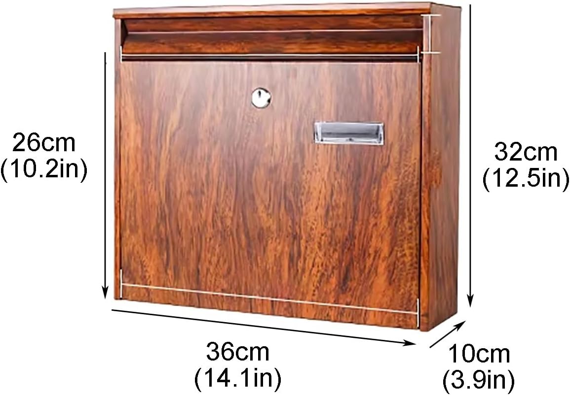 Large Capacity Mailbox, Curbside Locking Security Mailbox, Easy Installation, Modern Post Box for Envelope Letter Home and Office(Black)