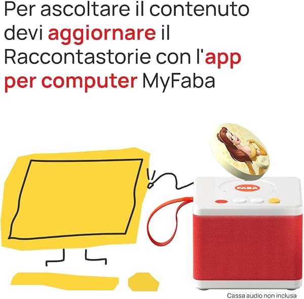 FABA Disco Sonoro Disney – La Bella e la Bestia - Storie e fiabe sonore per bambini e bambine 5-10 anni - Ascoltabile con il Raccontastorie e FABA+, gioco educativo versione italiana - 3