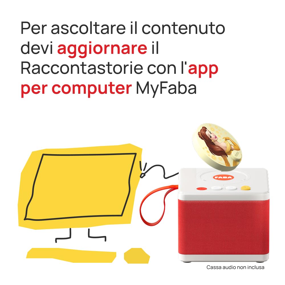 FABA Disco Sonoro Disney – La Bella e la Bestia - Storie e fiabe sonore per bambini e bambine 5-10 anni - Ascoltabile con il Raccontastorie e FABA+, gioco educativo versione italiana - 4