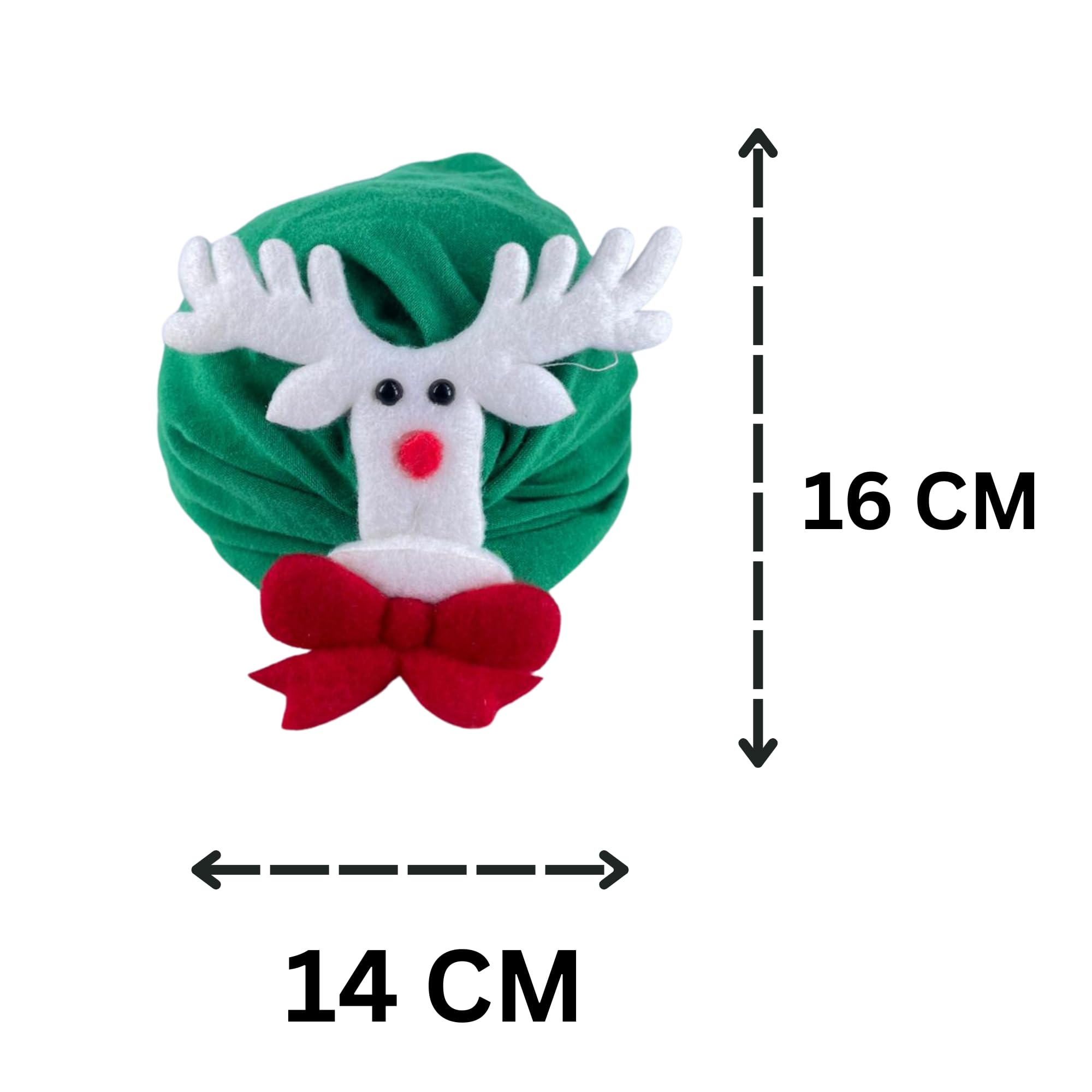 OMID, Christmas Reindeer Antler Plush Hat with Red Bow – Festive Holiday Party Cap 3