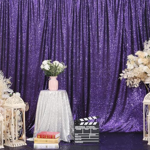 Fondo con lentejuelas moradas 6x8 pies para fotografía miniatura 4