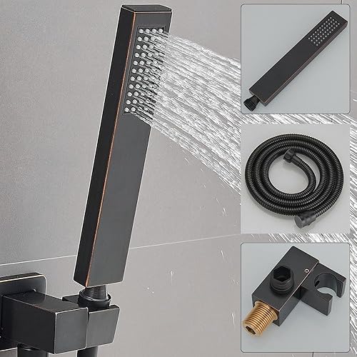 Miniatura 11 de Sistema de ducha de oro cepillado de 12 pulgadas, mezclador de lluvia de lujo, sistema de cabezal de ducha de lluvia de techo