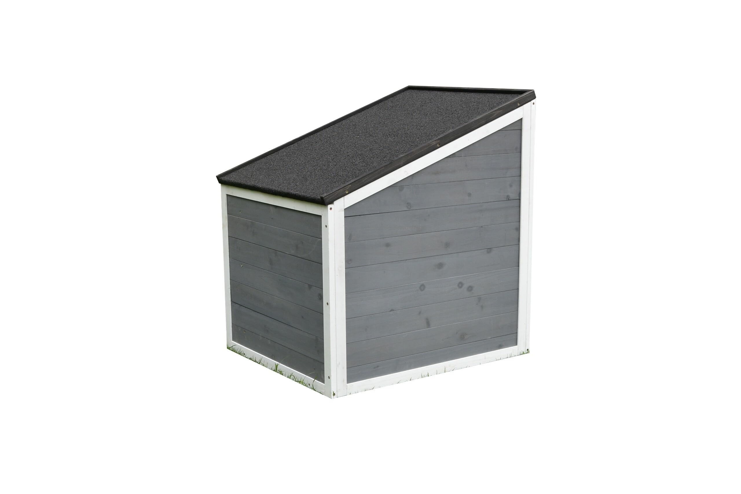Caseta para Perros Relaxdays, Madera, Impermeable, Techo abatible, HBT: 77 x 71 x 58 cm, Gris/Blanco