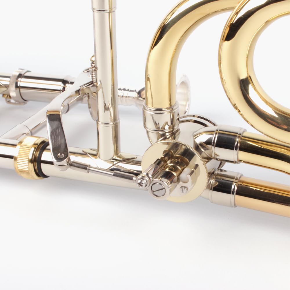Bb/F High Grade Posaune Quartventil, Neusilber Goldmessing Softkoffer Mundstück