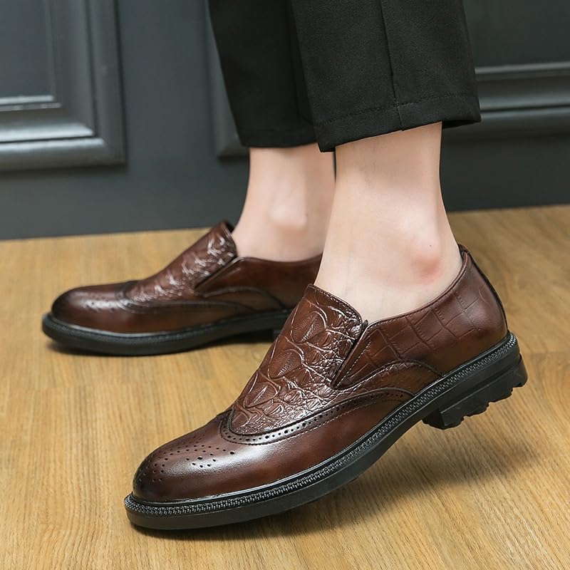 Men Oxford Dress Shoes Business Working Office Slip Resistant Shoe Pointed Toe Slip-on French Leather Comfort Orthopedic2