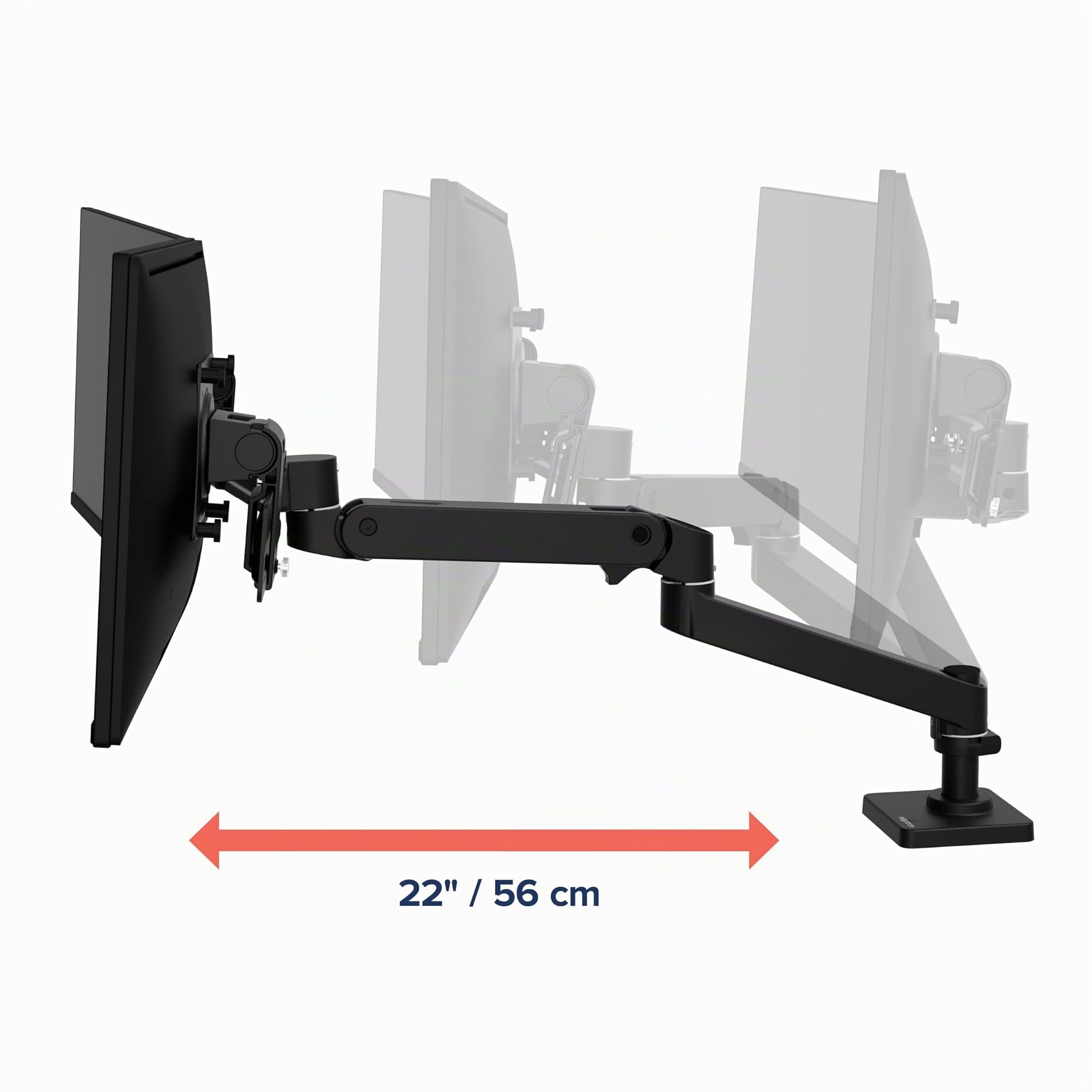 Ergotron – LX Pro Premium Dual Direct Monitor Braccio, VESA Supporto da tavolo – per 2 monitor fino a 27 pollici, 4,1 kg ciascuno – Nero opaco
