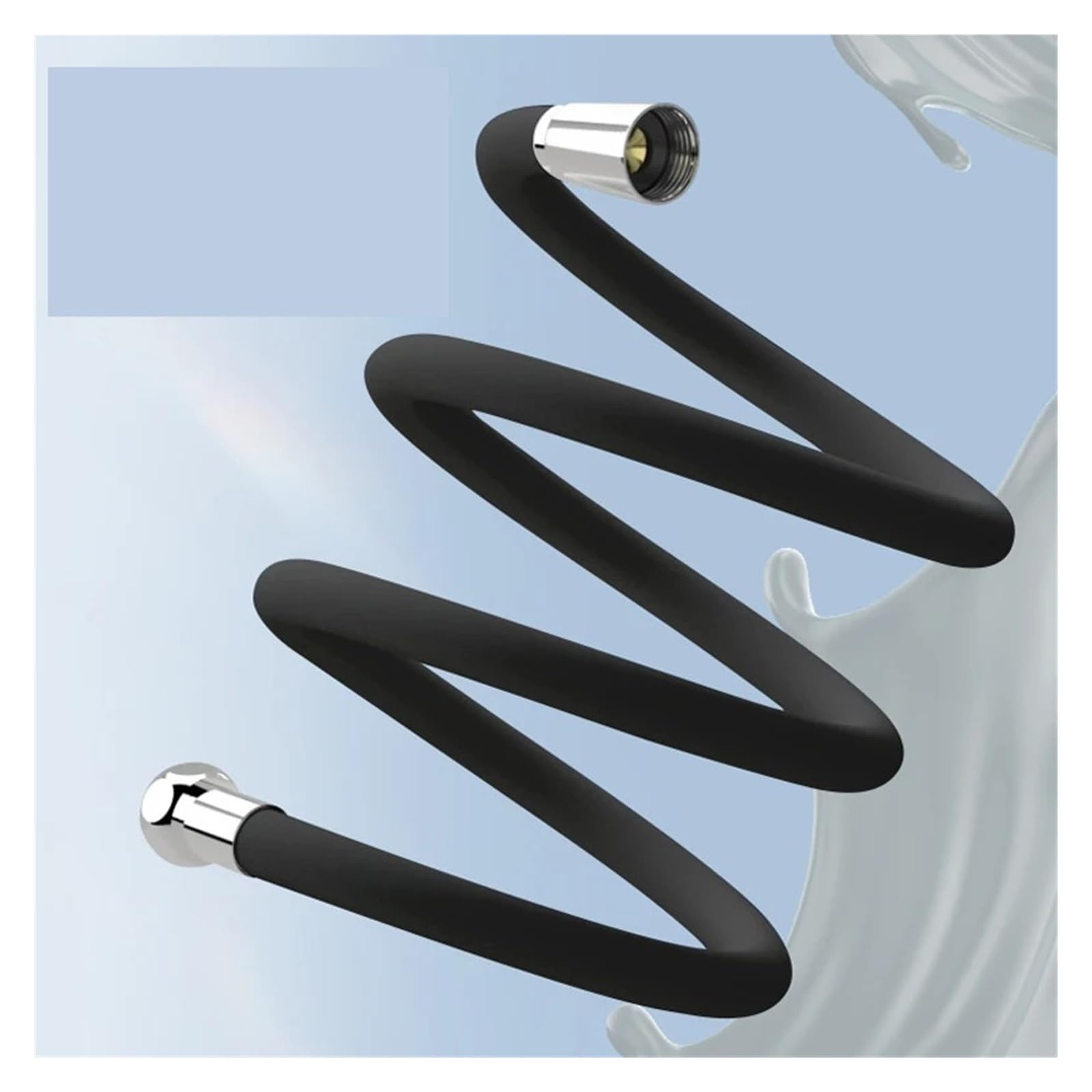 Tubo doccia in silicone ad alta pressione, flessibile, G1/2, universale, per soffione a mano, anti-piega, lunghezza 150 cm, colore: grigio