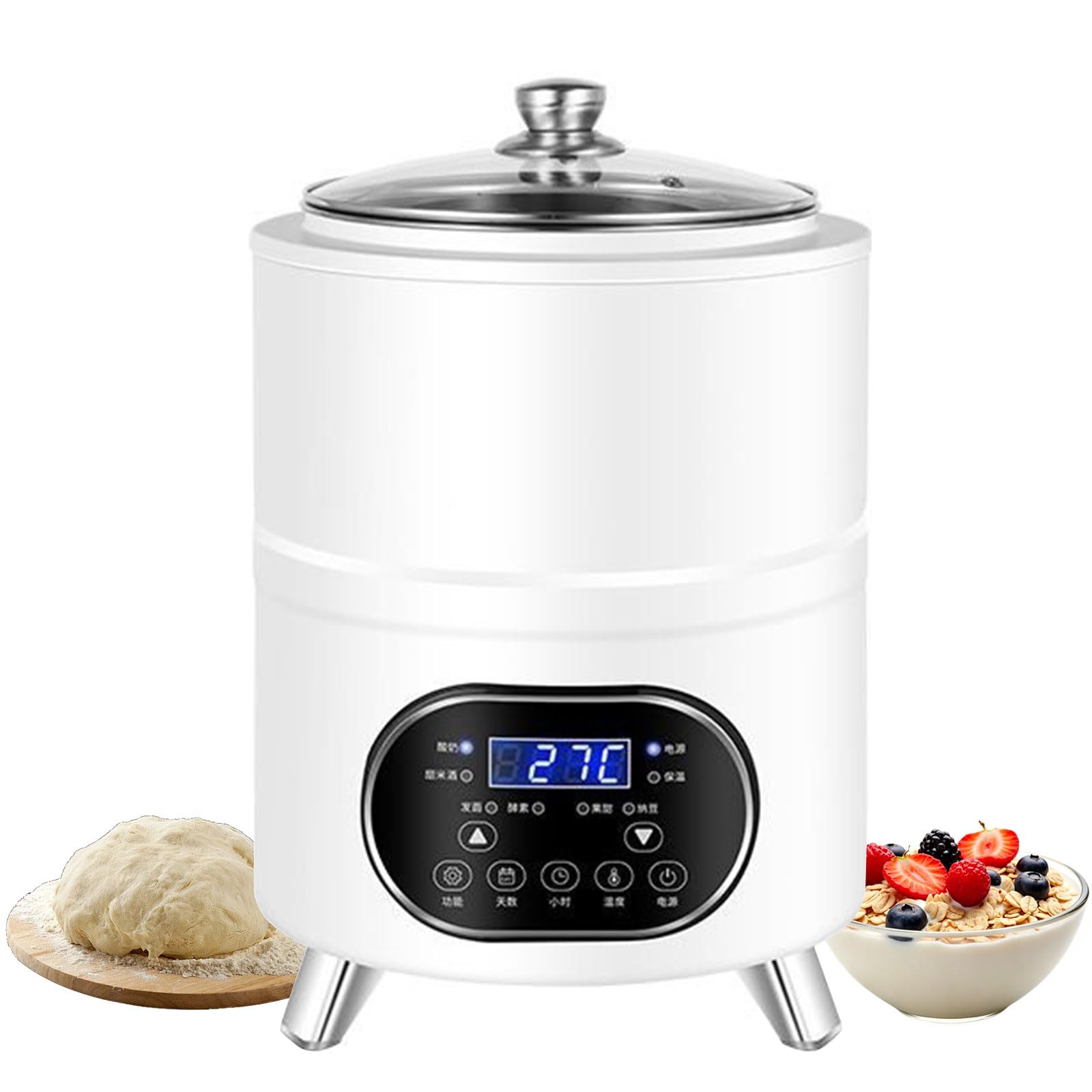Maszyna do jogurtu 12 l, automatyczna maszyna do fermentacji, sterowanie cyfrowe 400 W, kontrola czasu i temperatury, do octu owocowego, jogurtu, wina ryżowego
