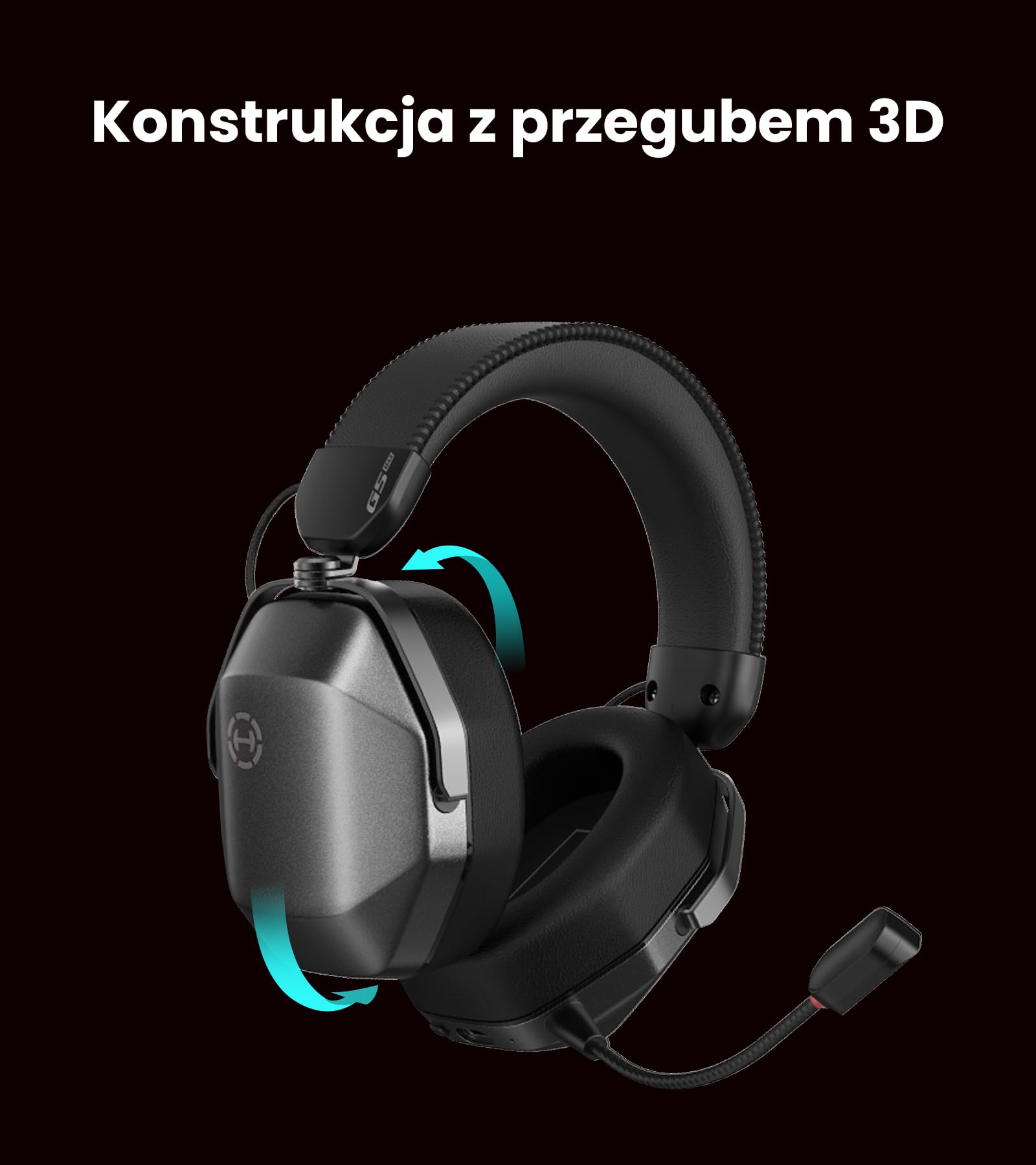 Edifier G5 MAX Bezprzewodowy Zestaw Słuchawkowy do Gier, 305h, Szary | THX Spatial Audio, 2,4 Ghz, Bluetooth 6.0, Hi-Res, Przetworniki Pen Średnicy 53 mm, Tryb Czteropasmowy, Odłączany Mikrofon