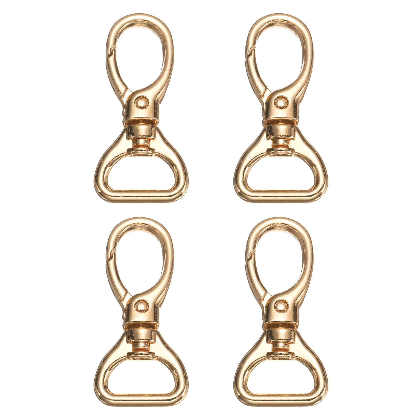 PATIKIL Swivel Clasps, (1/2 Inch, Gold) (4 Pcs), Metal Swivel Snap Hooks Curved Oval Trigger Snap Lobster Clips, Suit for - Keychain/Making DIY Crafts/Purse Hardware