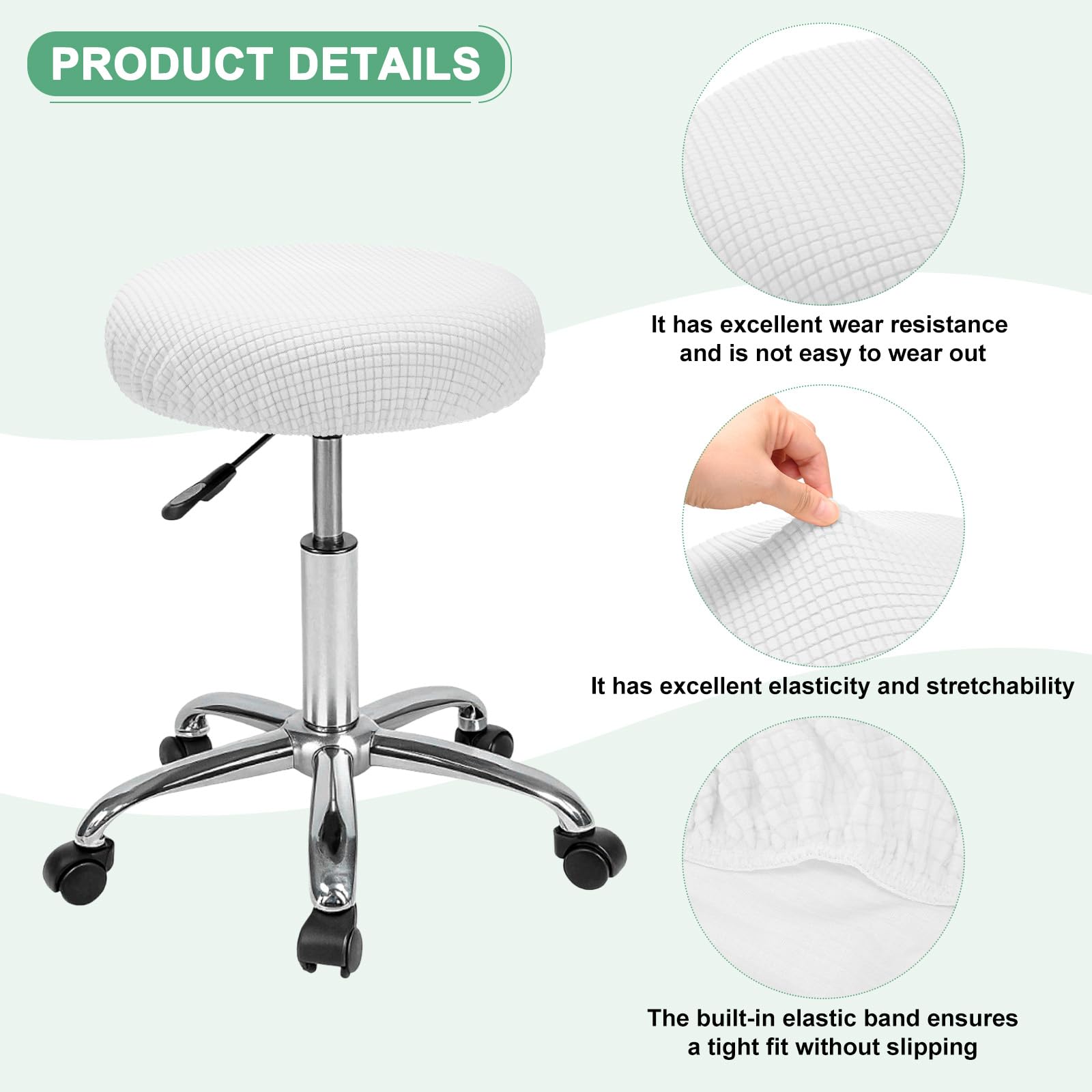 M METERXITY 1-Pack Bar Stool Covers Round - Image 2
