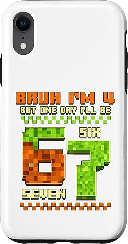 Bruh I'm 4 But One-Day I'll Be 67 Retro 4th Birthday Kids Case for iPhone XR