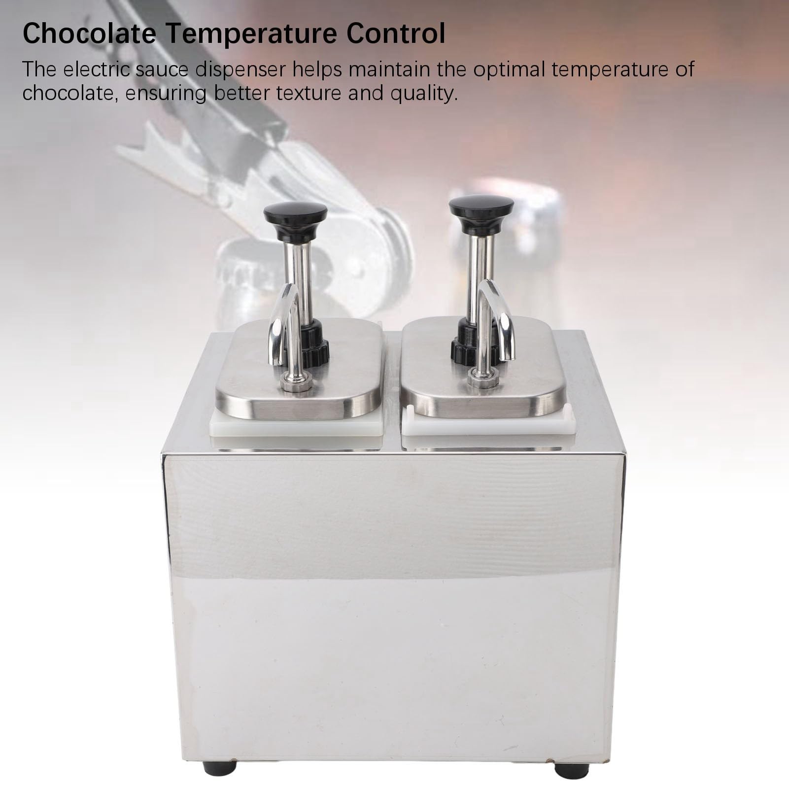 Dispensador Eléctrico de Queso Nacho con Bomba, Máquina de Queso, Calentador de de Doble Cabezal, Acero Inoxidable, Resistente Al óxido, Mantiene una Temperatura óptima,